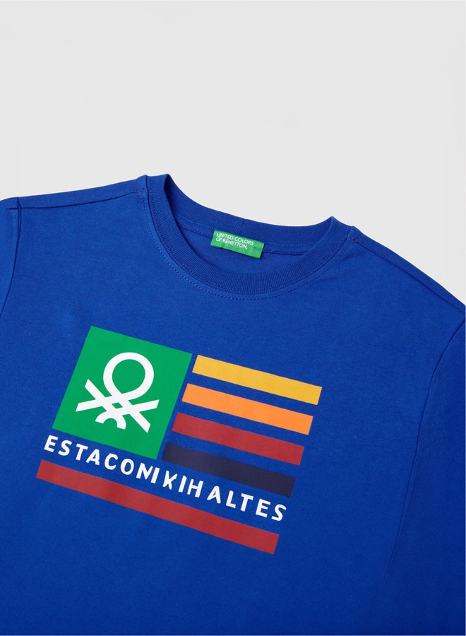 بينيتون تيشيرت أولاد مطبوع بأكمام طويلة - Image 3