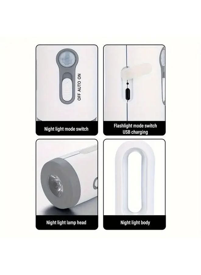 White Portable USB Rechargeable LED Floodlight Handheld Flashlight For Indoor Reading - Image 3
