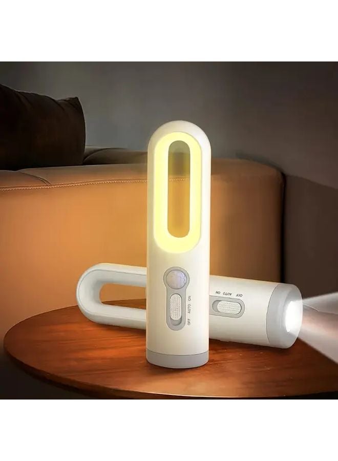 White Portable USB Rechargeable LED Floodlight Handheld Flashlight For Indoor Reading - Image 2