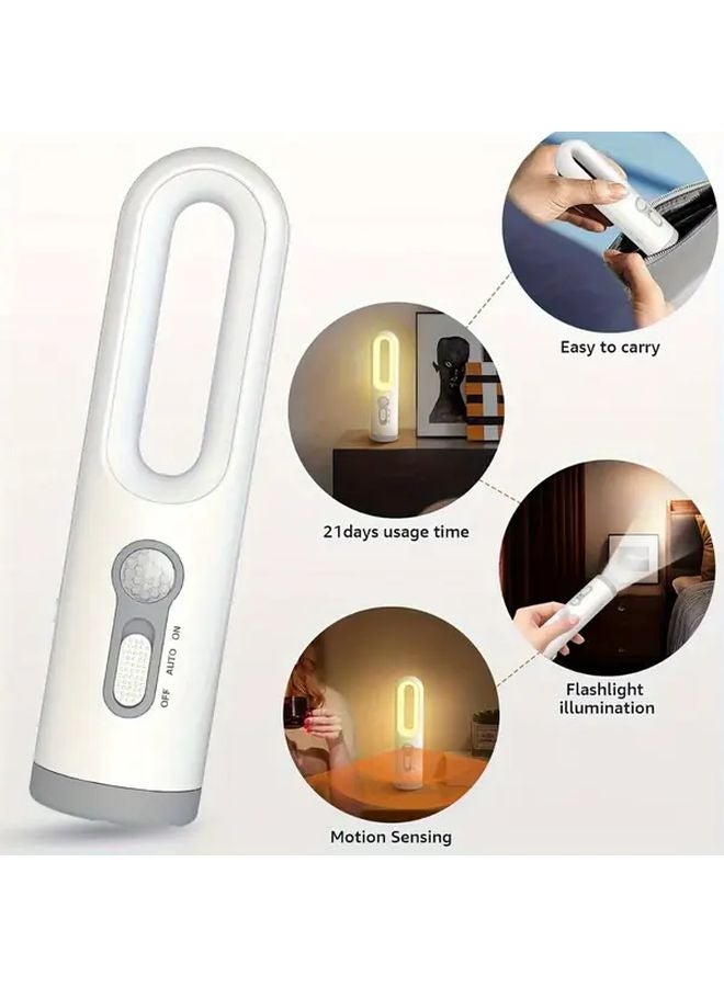 White Portable USB Rechargeable LED Floodlight Handheld Flashlight For Indoor Reading - Image 5