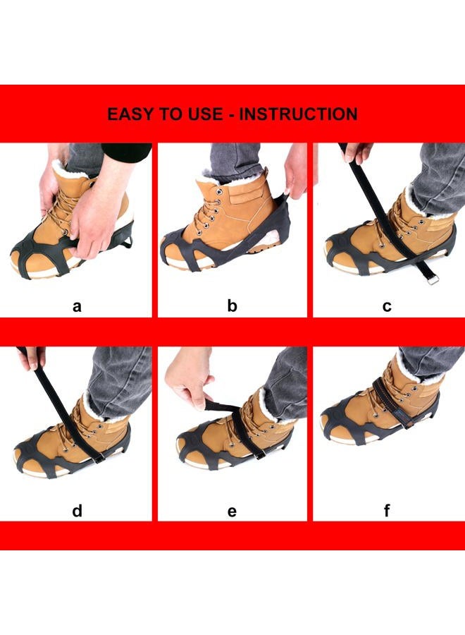 VANGELO Tungsten Ice Cleats with Straps for Winter Boots and Shoes Anti-Slip Grippers on Ice Snow Surface with Reflective BackSize L-XL - Image 3