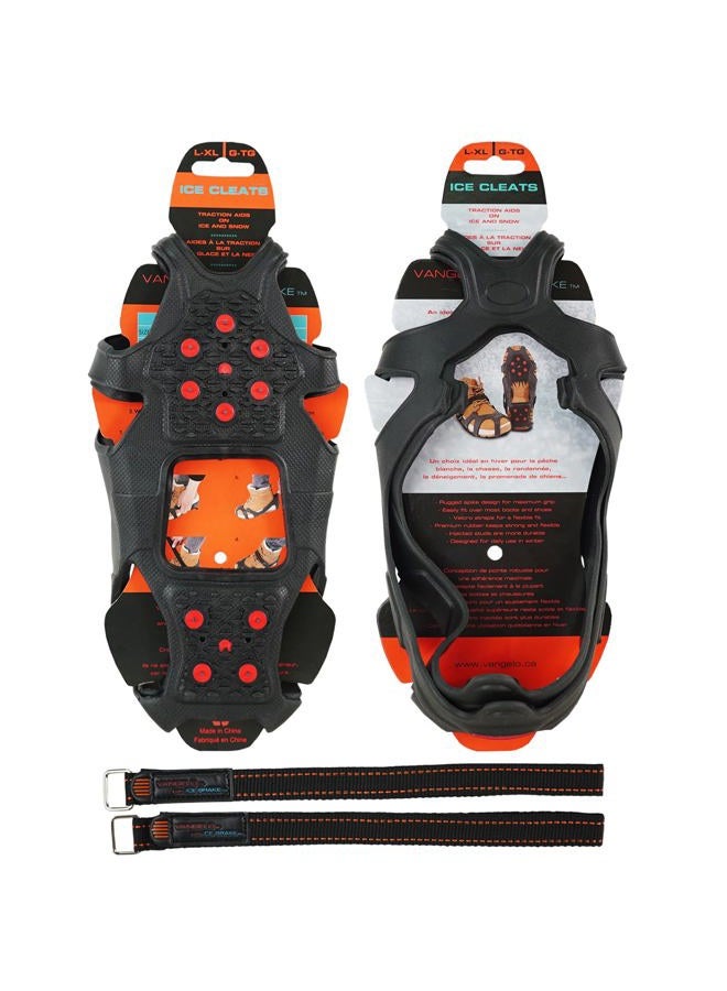 VANGELO Tungsten Ice Cleats with Straps for Winter Boots and Shoes Anti-Slip Grippers on Ice Snow Surface with Reflective BackSize L-XL - Image 1