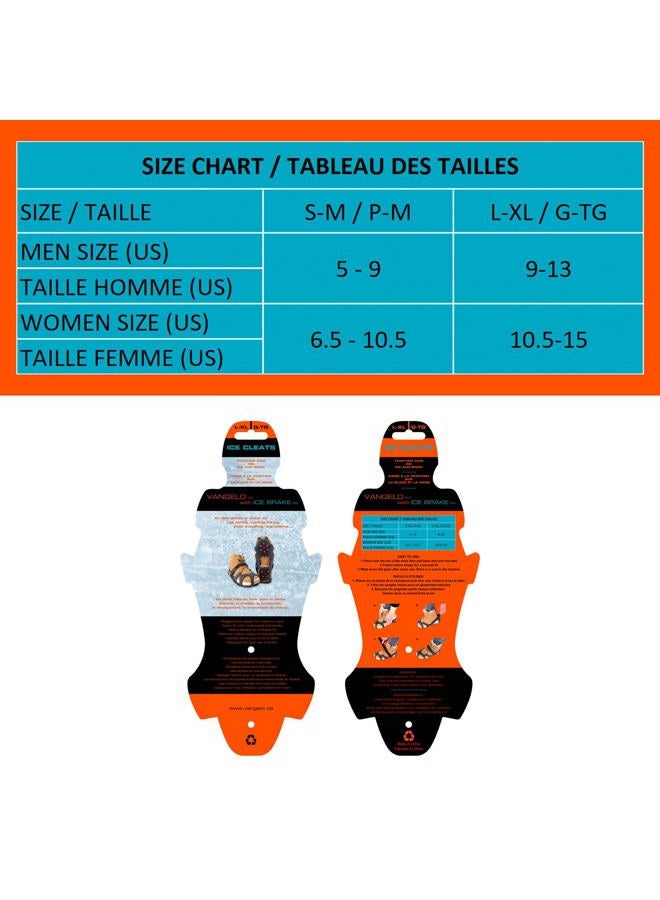 VANGELO Tungsten Ice Cleats with Straps for Winter Boots and Shoes Anti-Slip Grippers on Ice Snow Surface with Reflective BackSize L-XL - Image 4