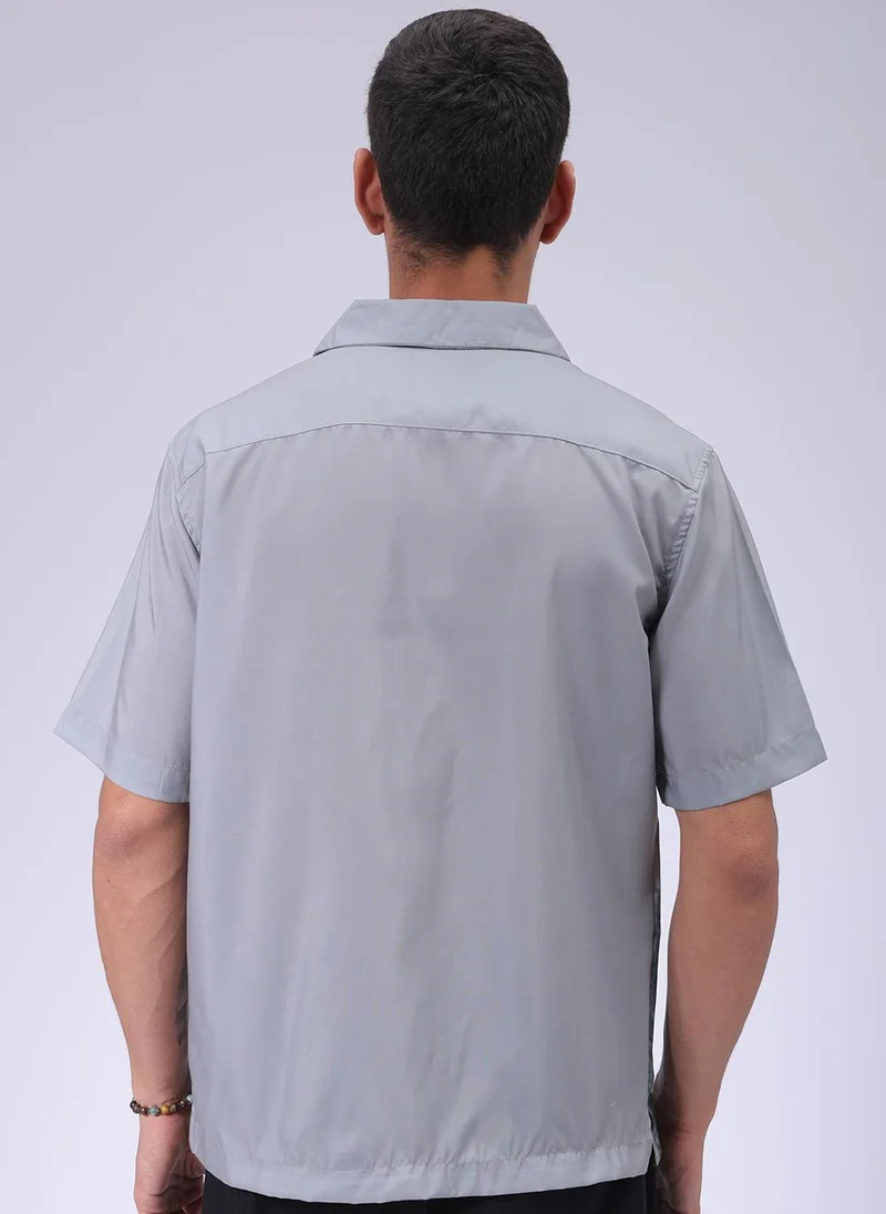 The Indian Garage Co Men Oversized Graphic Print Half Sleeves Cuban Collar Street Wear Shirt