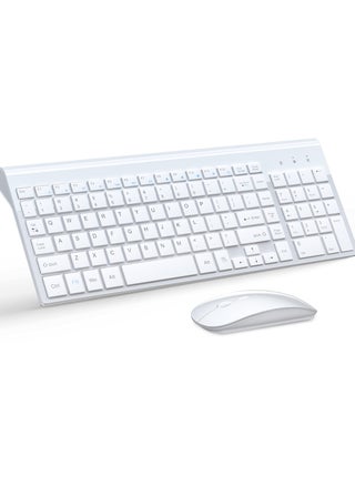 Wireless Keyboard and Mouse Ultra Slim Combo, 2.4G Silent Compact USB Mouse and Scissor Switch Keyboard Set with Cover, 2 AA and 2 AAA Batteries, for PC/Laptop/Windows/Mac - White - pzsku/Z21B13AD4CF4BB0DD36D1Z/45/_/1736853399/5a8d8ef4-cd09-4e23-8b0f-327ca5ca2c5e
