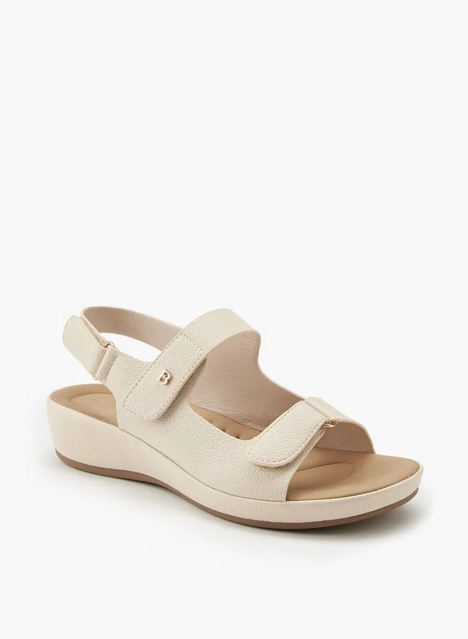 Flora Bella By Shoexpress Solid Sandals with Hook and Loop Closure