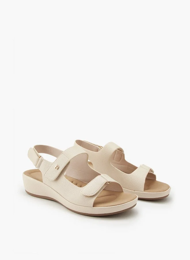 Flora Bella By Shoexpress Solid Sandals with Hook and Loop Closure