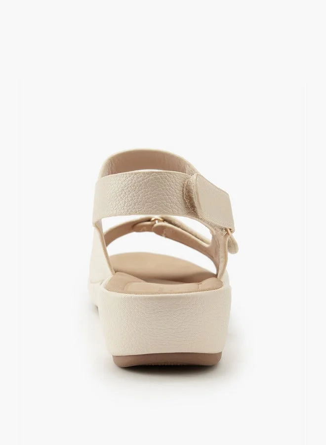 Flora Bella By Shoexpress Solid Sandals with Hook and Loop Closure