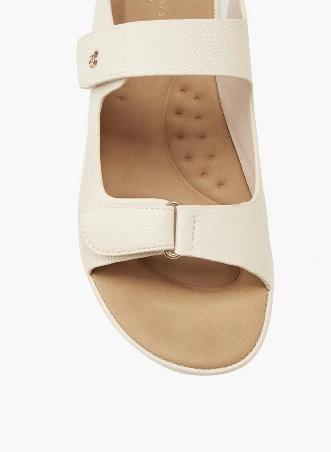 Flora Bella By Shoexpress Solid Sandals with Hook and Loop Closure