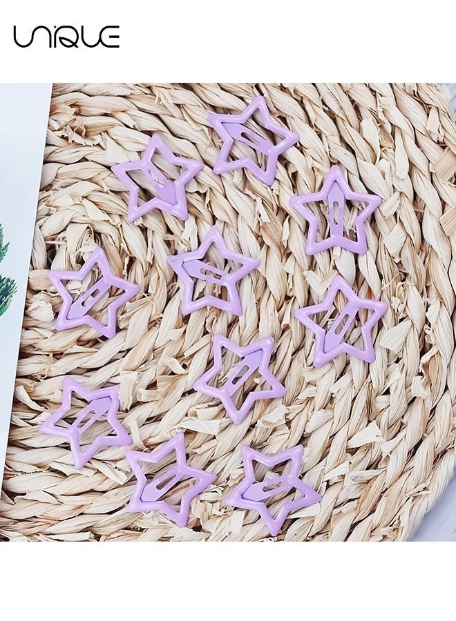 Unique 20 PCS Star Snap Hair Clips - Metal Hair Barrettes for Girls Women Cute Y2K 2000s Star Hairpins Headpieces - Non-Slip Star Hair Hairclip for Thin Thick Hair - Image 3