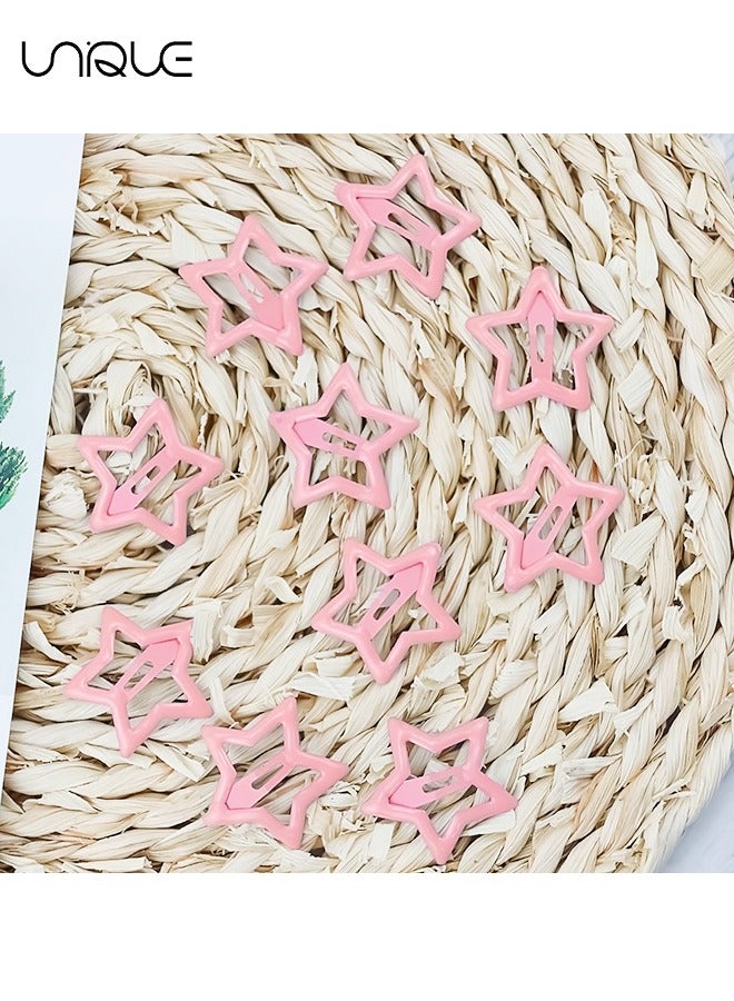 Unique 20 PCS Star Snap Hair Clips - Metal Hair Barrettes for Girls Women Cute Y2K 2000s Star Hairpins Headpieces - Non-Slip Star Hair Hairclip for Thin Thick Hair - Image 4