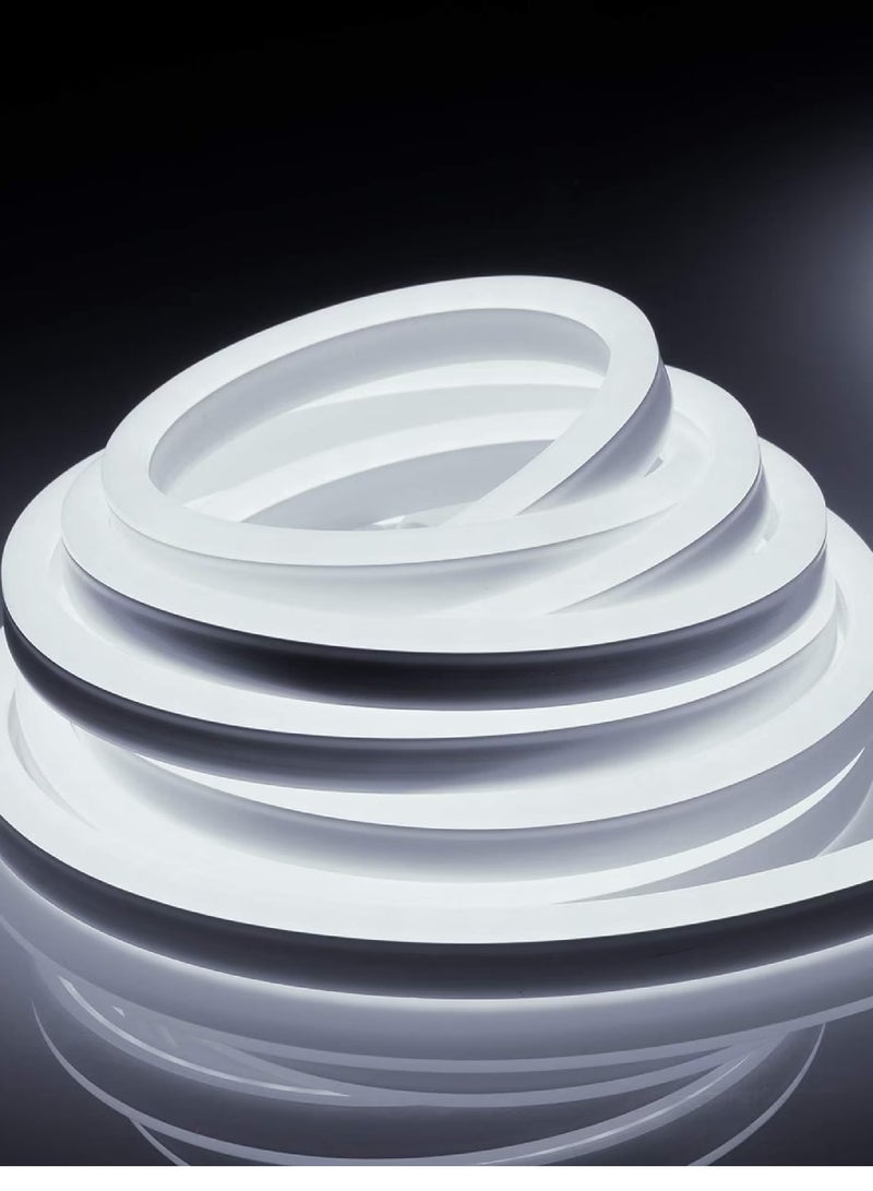 شريط إضاءة LED عالي الجودة 120 LED عالي السطوع IP44 LED شريط ضوء نيون 2835 SMD مع موصل LED بقابس أمريكي للديكور الداخلي والخارجي وغرفة الإضاءة وديكور المطبخ أبيض بارد 5 متر  - Image 1