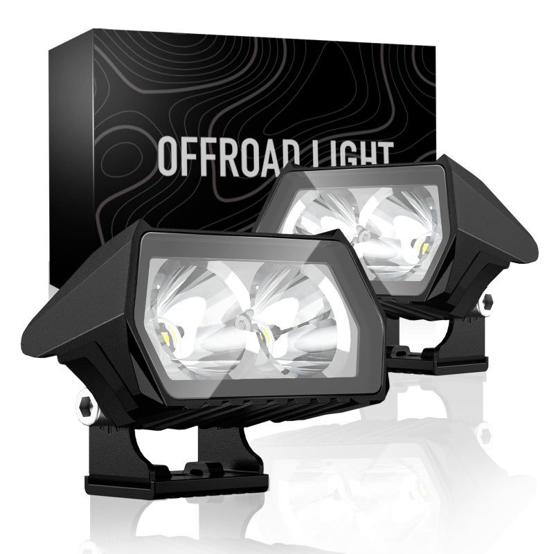 أضواء بود LED بحجم 3 بوصة من NOVSIGHT 2PCS أضواء كاشفة أضواء الطرق الوعرة شريط ضوء LED مقاوم للماء IP68 أضواء LED للسيارات للطرق الوعرة للشاحنات والدراجات الرباعية والسيارات