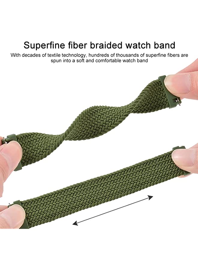 HuHa Band For Samsung Galaxy Watch Active / Active2 40mm / Active2 44mm Adjustable Nylon Braided Elasticity Watch Band, Size:125mm Red Black - Image 3