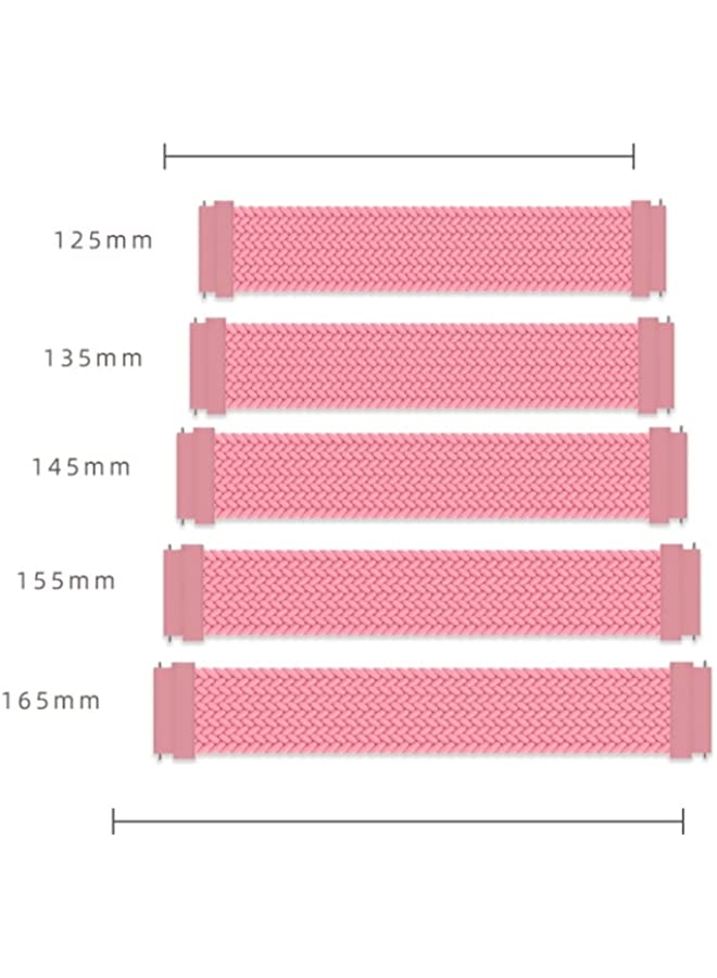 HuHa Band For Samsung Galaxy Watch Active / Active2 40mm / Active2 44mm Adjustable Nylon Braided Elasticity Watch Band, Size:125mm Red Black - Image 2