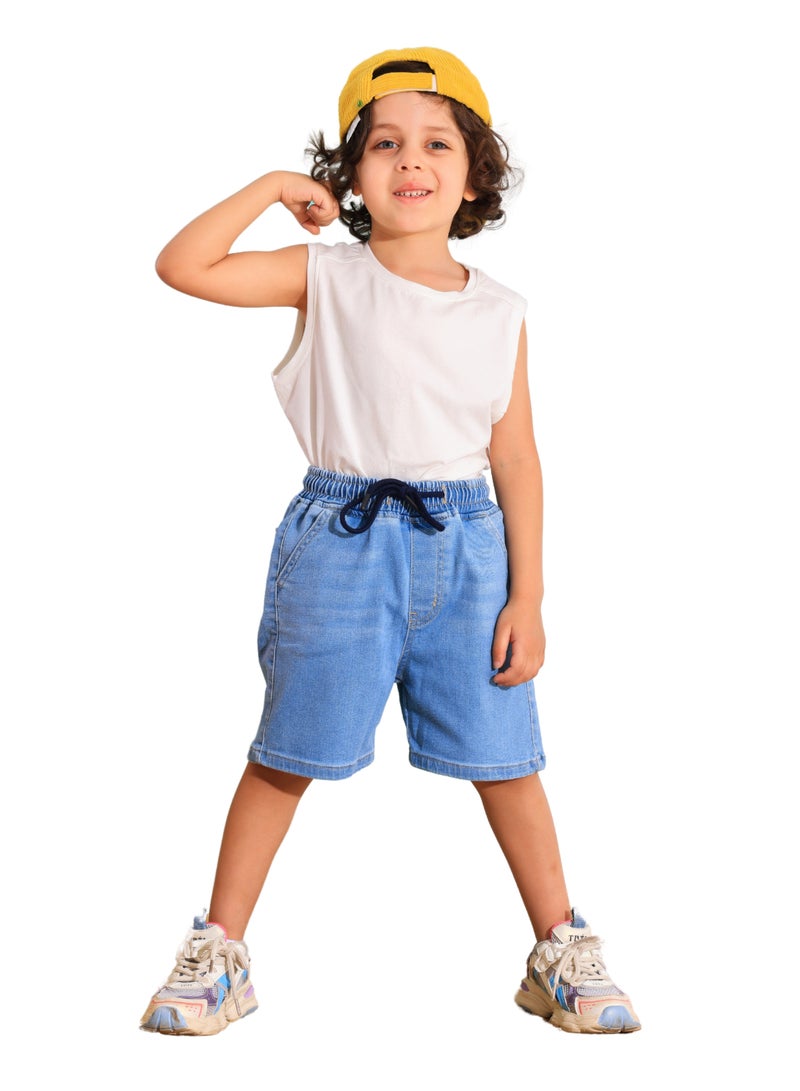جيه بي اس دينيم شورت جينز اولادي ازرق اللون  - Image 1