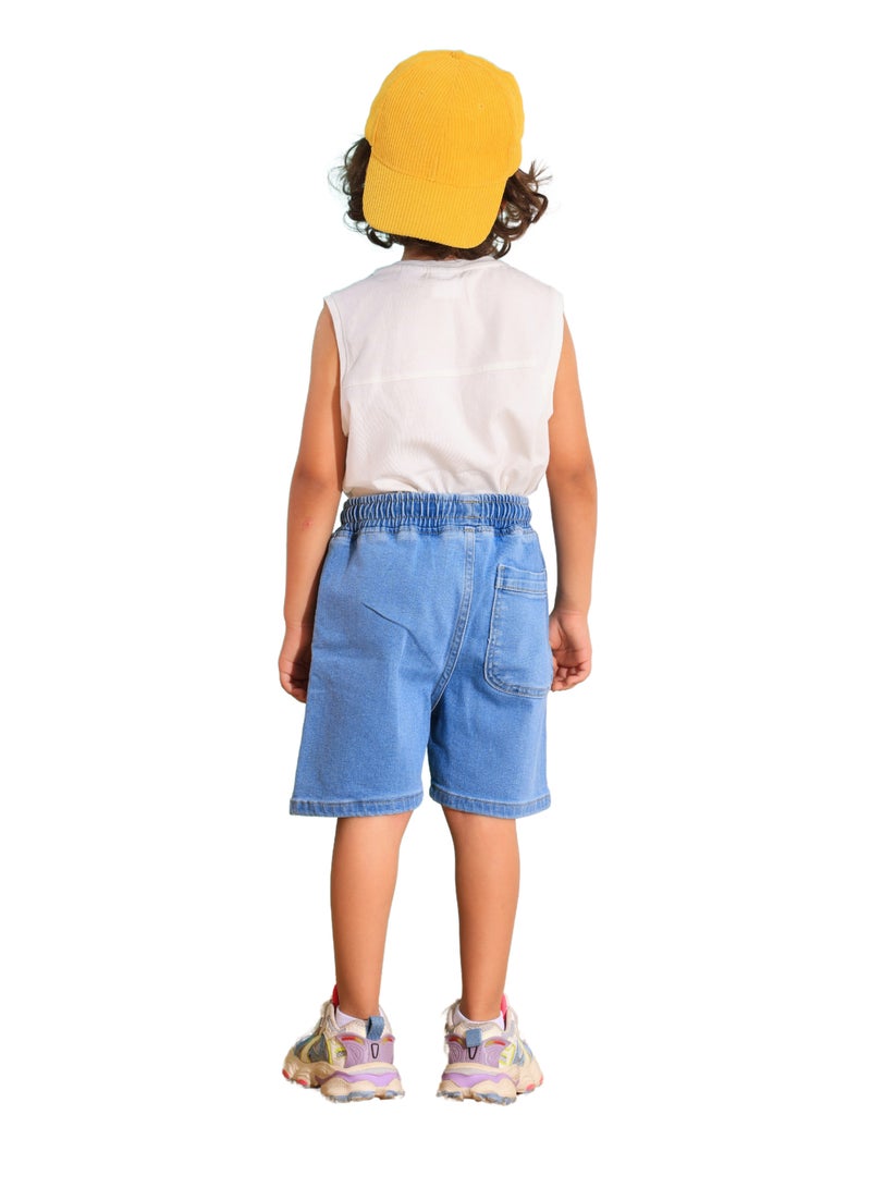 جيه بي اس دينيم شورت جينز اولادي ازرق اللون  - Image 4
