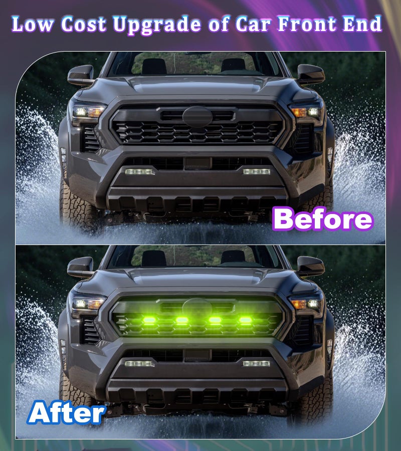NEOXIST Direct-Snap LED Grill Lights for 2024 2025 2026 Toyota Tacoma 4th Gen Accessories Raptor Grille Light Bar, Only Fits TRD Sport/Off Road/PreRunner (RGB) - Image 5