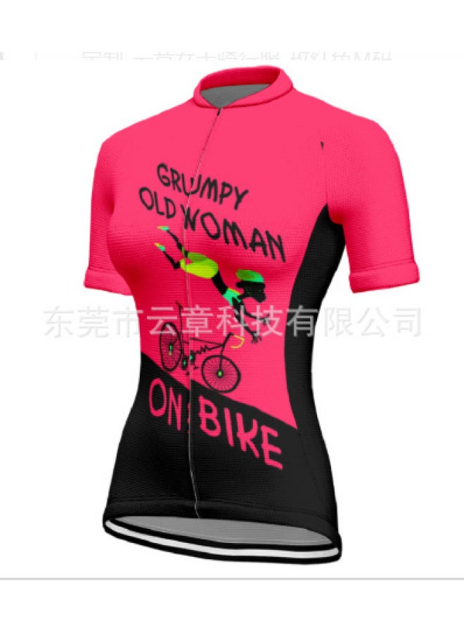 Slimming Colorful Women's Mountain Off-road Road Bike Short Sleeve Top Sports Equipment Outdoor Cycling Clothing