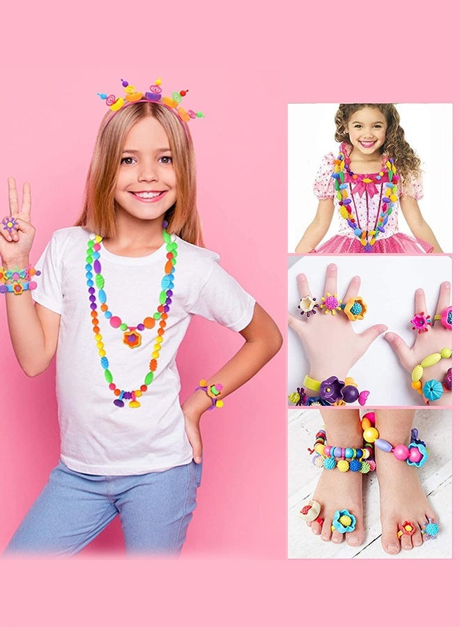 Organizer Girls Jewelry Making Kit, Bracelet Making Kit for Girls, 300Pc Snap Beads for Kids, Colorful Snap Beads, Bracelet, Girl Toys Age 4-5, 5 6 Year Old Girl Gift, Crafts for Kids Ages 3-12 - Image 5