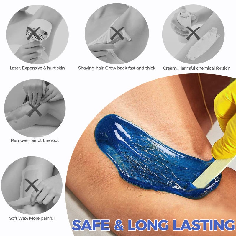 Madors Hard Wax Beads for Hair Removal -1lb/16oz Wax Beans Kit with 10 Wax applicator Sticks for Full Body, Facial, Brazilian Bikin,and legsâ€¦ - Image 2