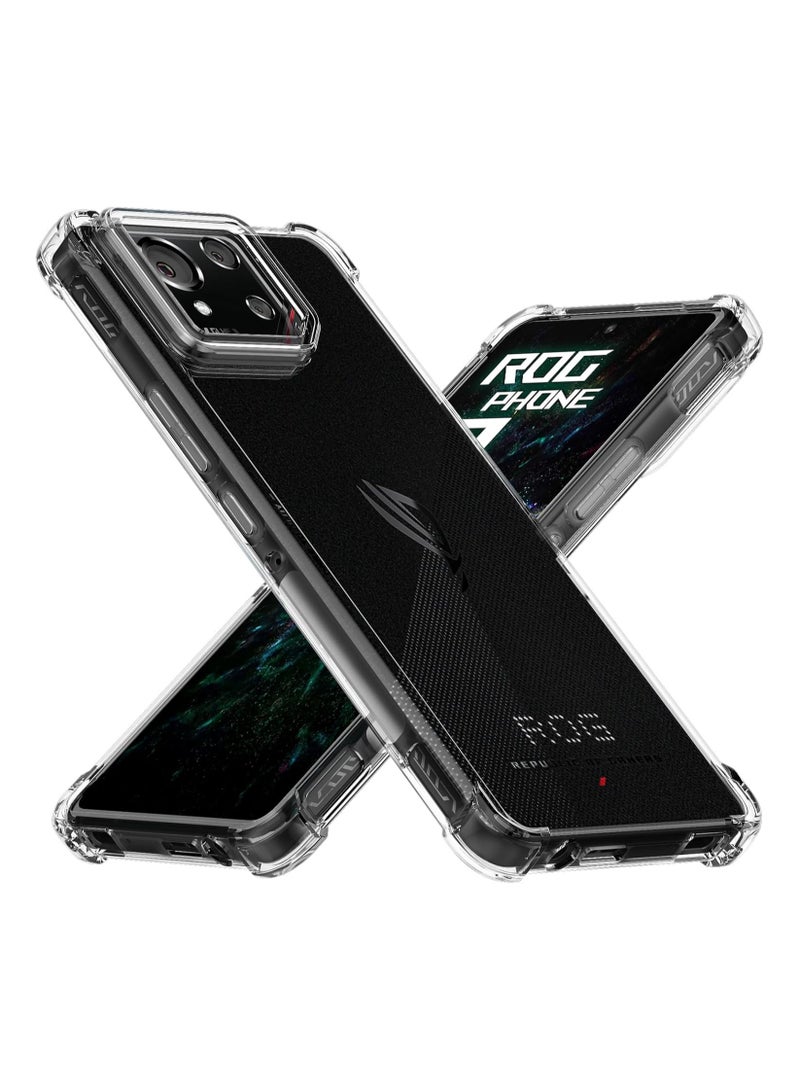 Case for ASUS ROG Phone 9/9 Pro, Clear Cover with Reinforced Corner Bumper Camera Protection Slim Fit Shockproof Flexible TPU Case for ROG Phone 9 / ROG Phone 9 Pro - Transparent - Image 1