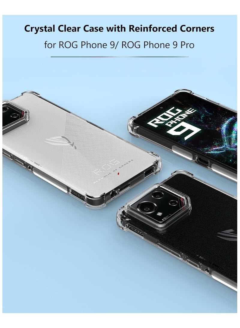 Case for ASUS ROG Phone 9/9 Pro, Clear Cover with Reinforced Corner Bumper Camera Protection Slim Fit Shockproof Flexible TPU Case for ROG Phone 9 / ROG Phone 9 Pro - Transparent - Image 2