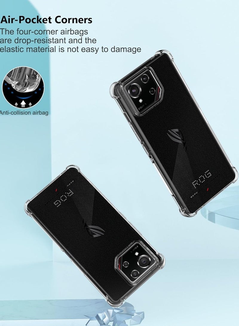 Case for ASUS ROG Phone 9/9 Pro, Clear Cover with Reinforced Corner Bumper Camera Protection Slim Fit Shockproof Flexible TPU Case for ROG Phone 9 / ROG Phone 9 Pro - Transparent - Image 3