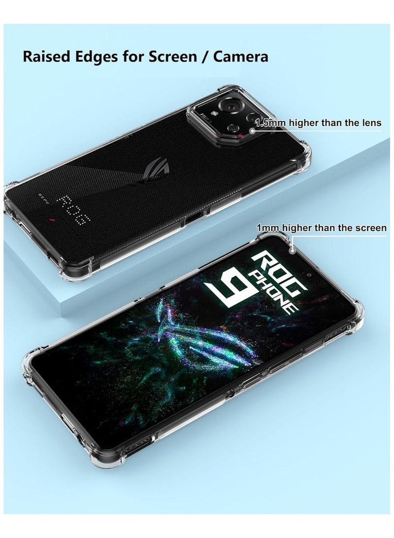 Case for ASUS ROG Phone 9/9 Pro, Clear Cover with Reinforced Corner Bumper Camera Protection Slim Fit Shockproof Flexible TPU Case for ROG Phone 9 / ROG Phone 9 Pro - Transparent - Image 4
