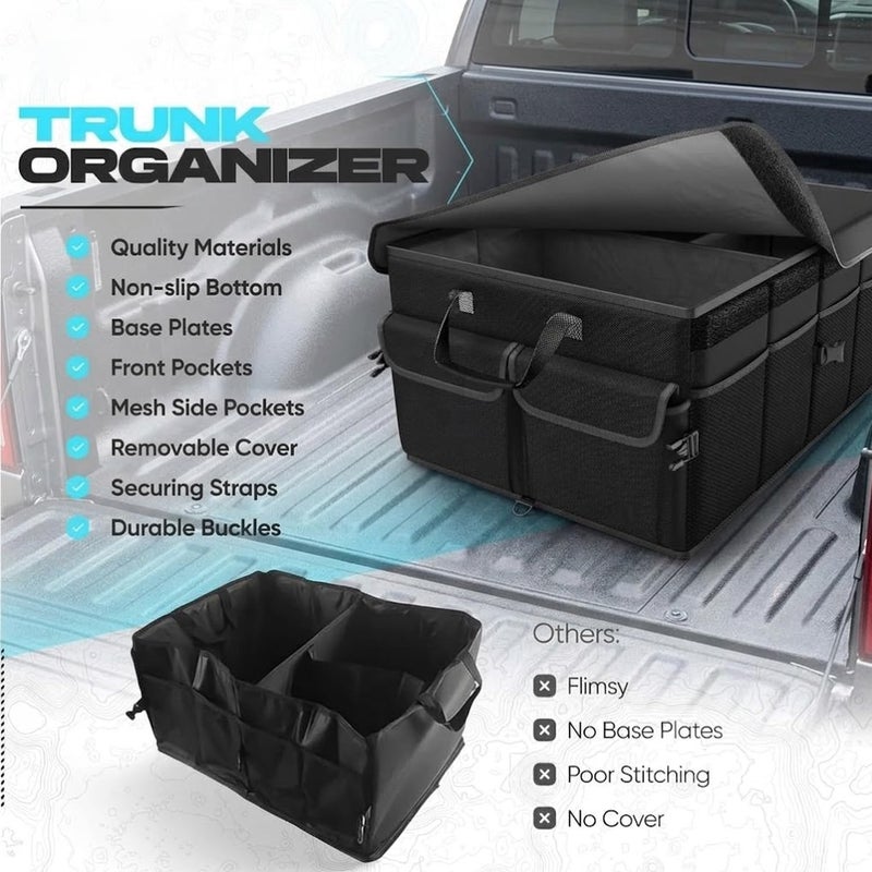 Angju Trunk Organizer For SUV Car Trunk Organizer, Foldable Storage, Car Accessories for Women Men, Collapsible Bag, Perfect Christmas Gifts, 600D Oxford, Non Slip Bottom, Straps, Soft Cover (50L) - Image 5