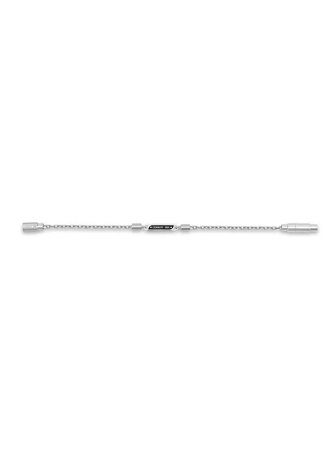 شيروتي 1881 Emiliano Silver Plated Black Stainless Steel Chain Bracelet for Men 180mm