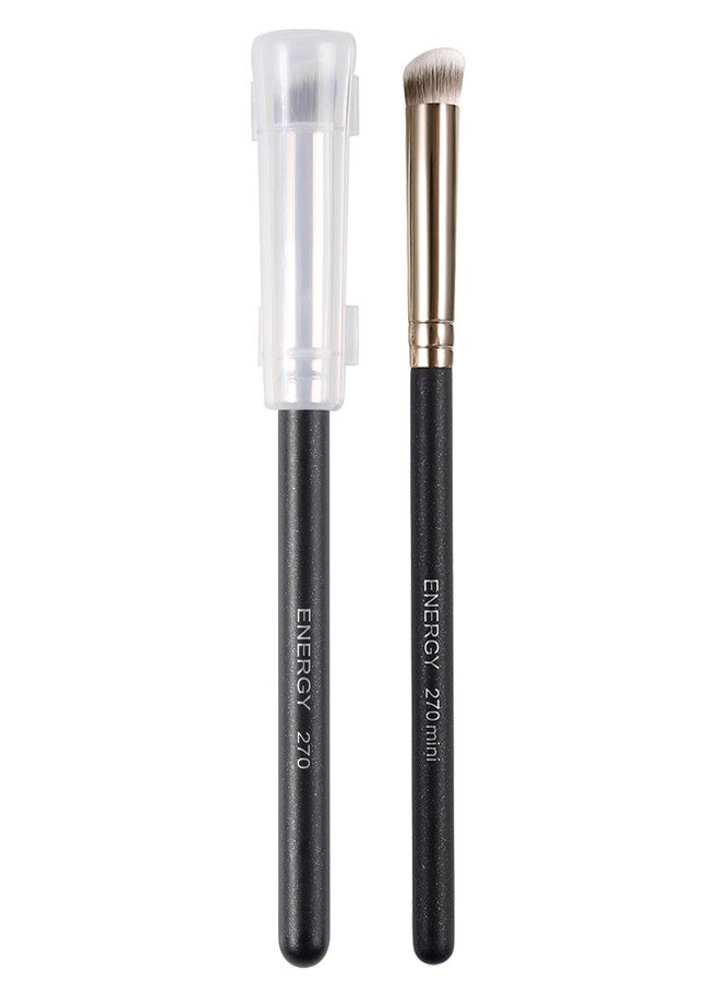 ENERGY Concealer Brushes Set Small Dense Foundation Makeup Applicator for Under Eye Concealer Setting Powder Buffing Blending Vegan Face Brushes 2PCS - Image 1