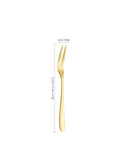 Generic Stainless Steel Fruit Fork Children's Small Fork Living Room Cake Fork Fruit Sign Dessert Fork KTV Bar Fruit Plate Fork-Specifications:304 Gold—fruit Fork  - Image 1