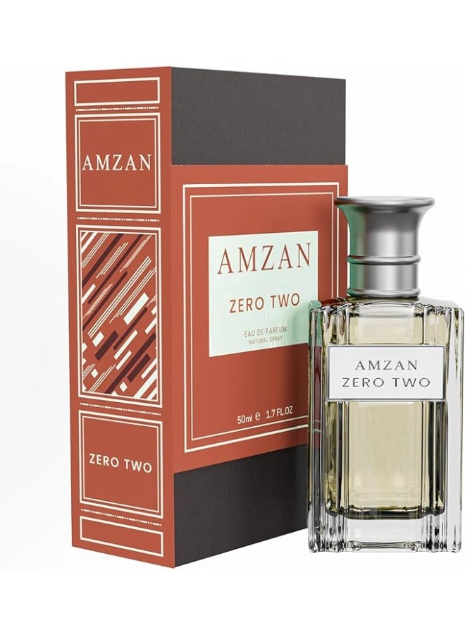 AMZAN ZERO TWO Eau de Parfum Perfume for Men & Women by AMZAN, Warm Unisex Fragrance, Long-Lasting, 50ml - Image 1