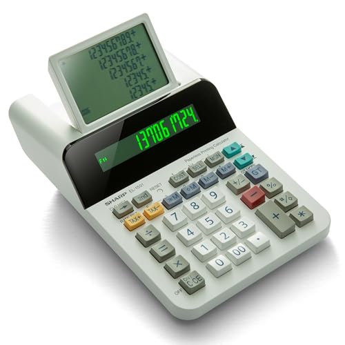 Sharp El1501 Compact Cordless Paperless Large 12Digit Display Desktop Printing Calculator That Utilizes Printing Calculator Logic - Image 1