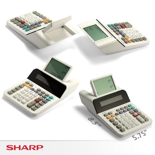 Sharp El1501 Compact Cordless Paperless Large 12Digit Display Desktop Printing Calculator That Utilizes Printing Calculator Logic - Image 3