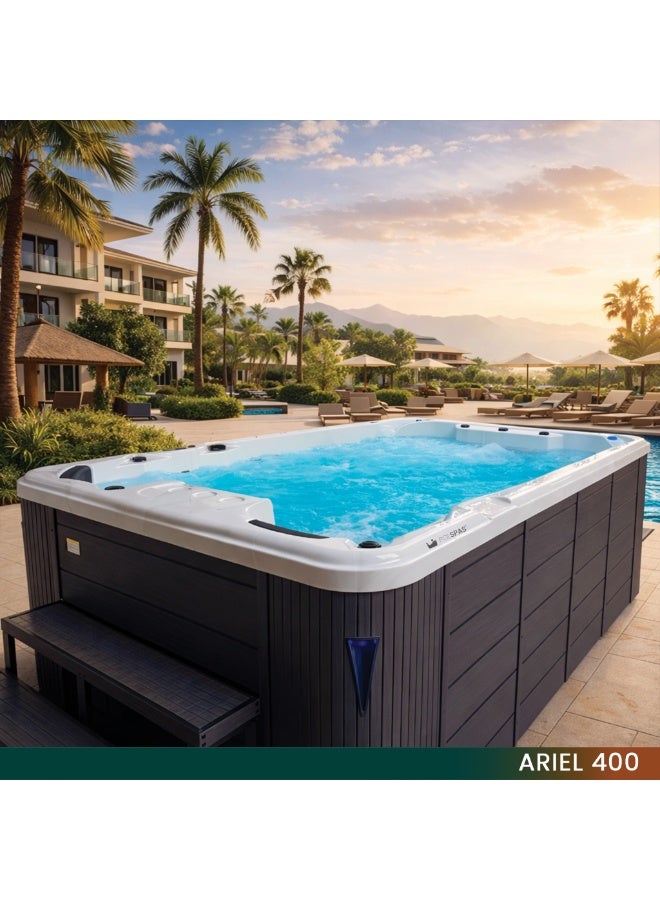POLSPAS Ariel 400 – Luxury Swim Spa with Lounge, River Jets & Full LED Experience - Image 1