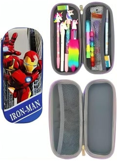 Boys Pencil Case New 3D Cover Large Capacity Pencil Case, Student School Supplies Organizer (Champion Red(Blue))
