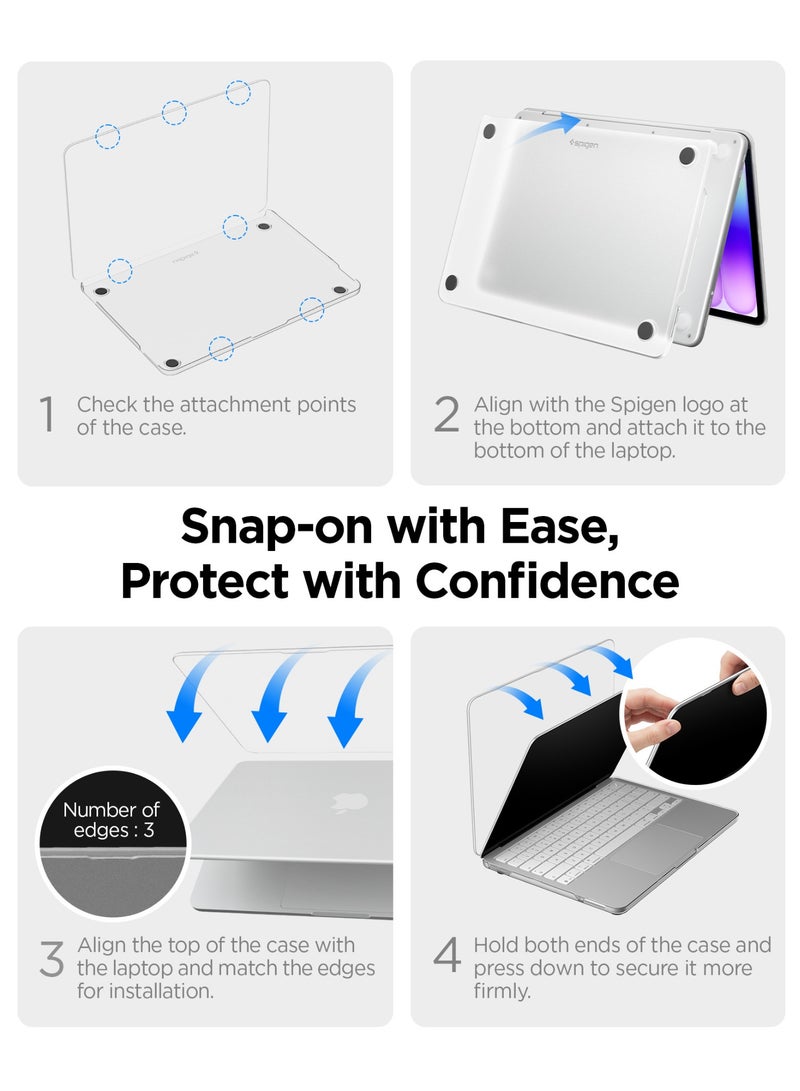 Spigen Air Skin for MacBook Neo case 13 inch (2026) Ultra Slim Thin cover Translucent Matte Protective Shell Fingerprint Resistant A3404 - Frost Clear - Image 4