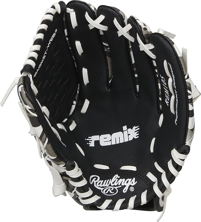 Rawlings | REMIX T-Ball & Youth Baseball Glove | Left Hand Throw | 10.5" | Black - Image 3