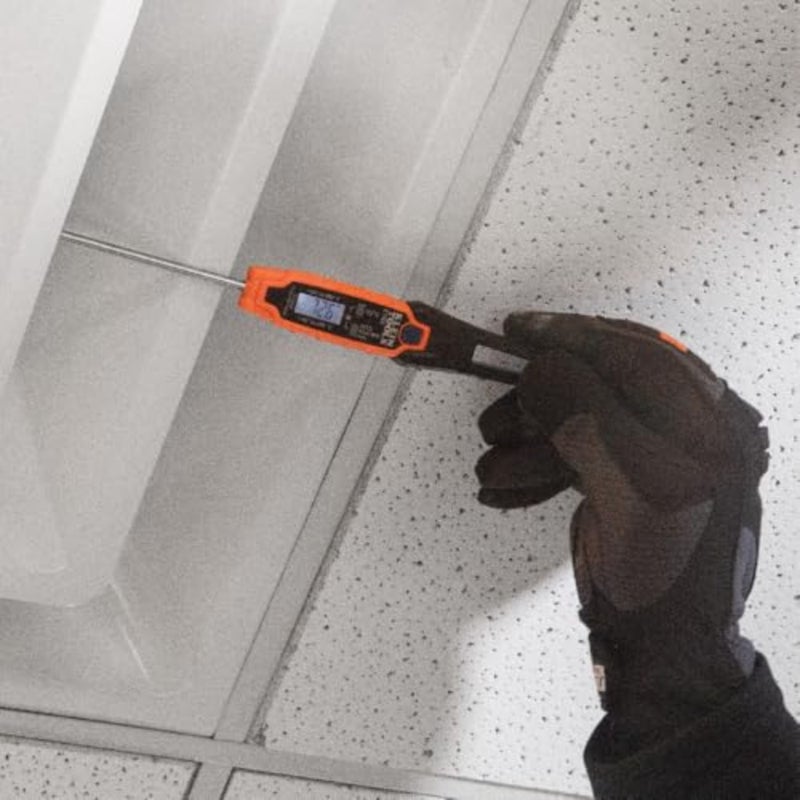 ميزان حرارة الجيب الرقمي للقراءة الفورية HVAC للاستخدام الاحترافي، هيكل من الفولاذ المقاوم للصدأ، أسود مع إضاءة خلفية زرقاء، نطاق قياس واسع بالفهرنهايت والدرجة المئوية - Image 4