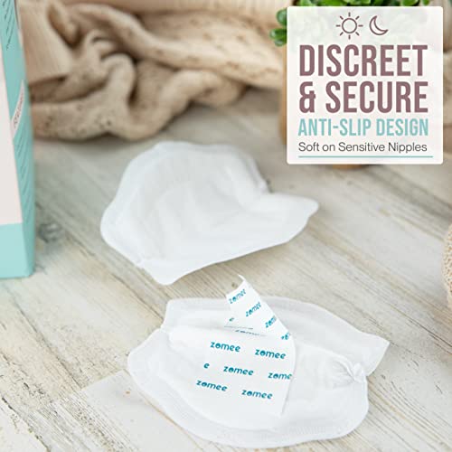 Zomee Disposable Breast Pads for Breastfeeding – Ultra-Absorbent/Leak-Proof/Discreet/Secure – Highly Portable: Individually Wrapped – Soft & BPA-Free (Pack of 100) - Image 2