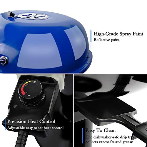 Techwood Electric BBQ Grill Techwood 15-Serving Indoor/Outdoor Electric Grill for Indoor & Outdoor Use, Double Layer Design, Portable Removable Stand Grill, 1600W - Image 2