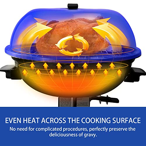 Techwood Electric BBQ Grill Techwood 15-Serving Indoor/Outdoor Electric Grill for Indoor & Outdoor Use, Double Layer Design, Portable Removable Stand Grill, 1600W - Image 5