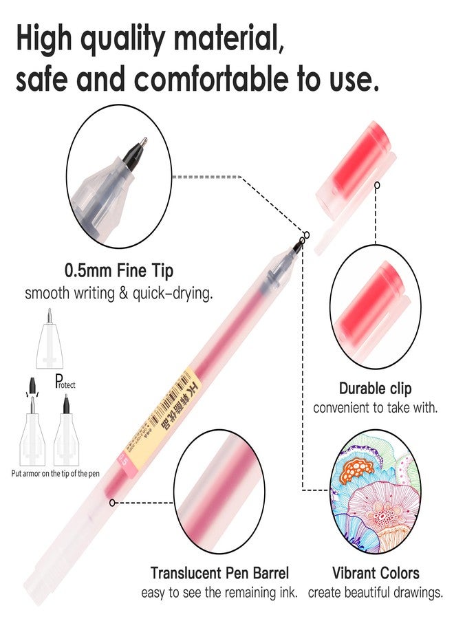 HANKU Fine Tip Colored Gel Pens, 28-Count 0.5mm Fine Point Pen, Smooth Writing Pens No Bleed Through, Ballpoint Planner Pen for Bible Journaling, Adult Coloring, Note Taking, Office School Supplies - Image 4