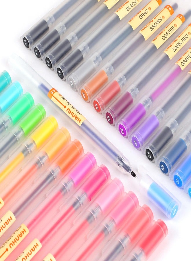 HANKU Fine Tip Colored Gel Pens, 28-Count 0.5mm Fine Point Pen, Smooth Writing Pens No Bleed Through, Ballpoint Planner Pen for Bible Journaling, Adult Coloring, Note Taking, Office School Supplies - Image 2
