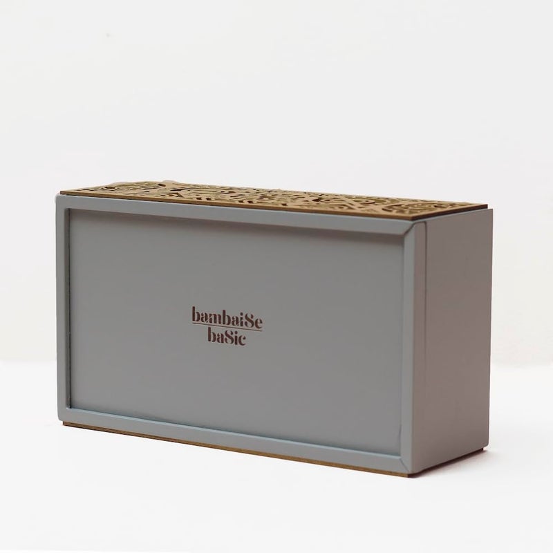 Bambaise Stylish Wooden Cutwork Tissue Box Holder | Tissue Paper Napkin Holder Box Case | Grey Gold.… (Grey Gold) - Image 5