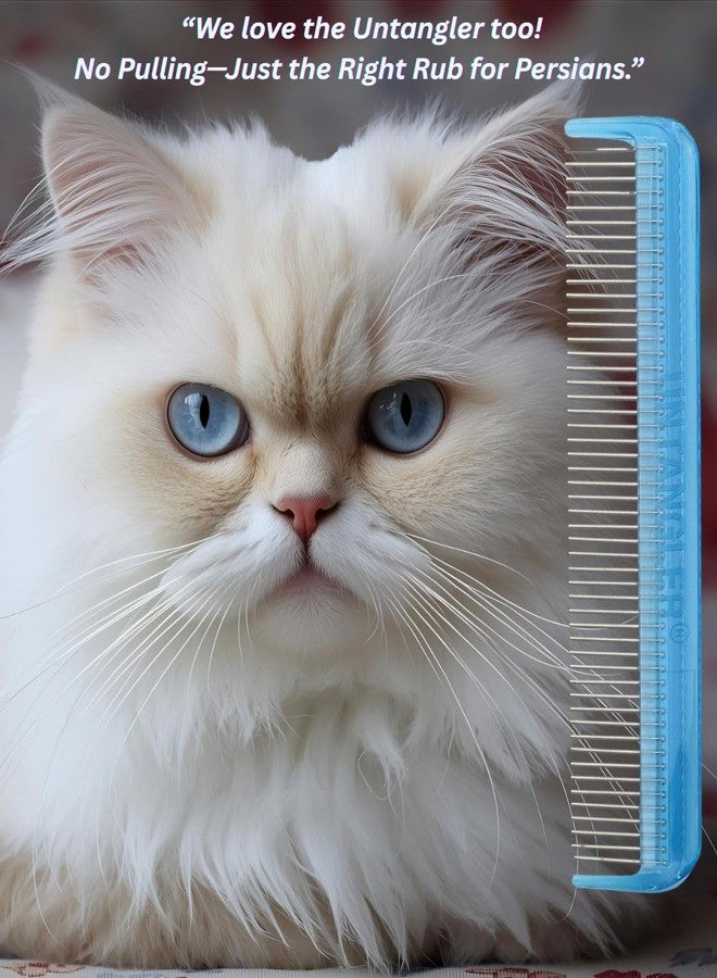 Untangler Pet comb with silky smooth rotating teeth for easy mat removal without pain to your pet (7" Sky Blue) - Image 5