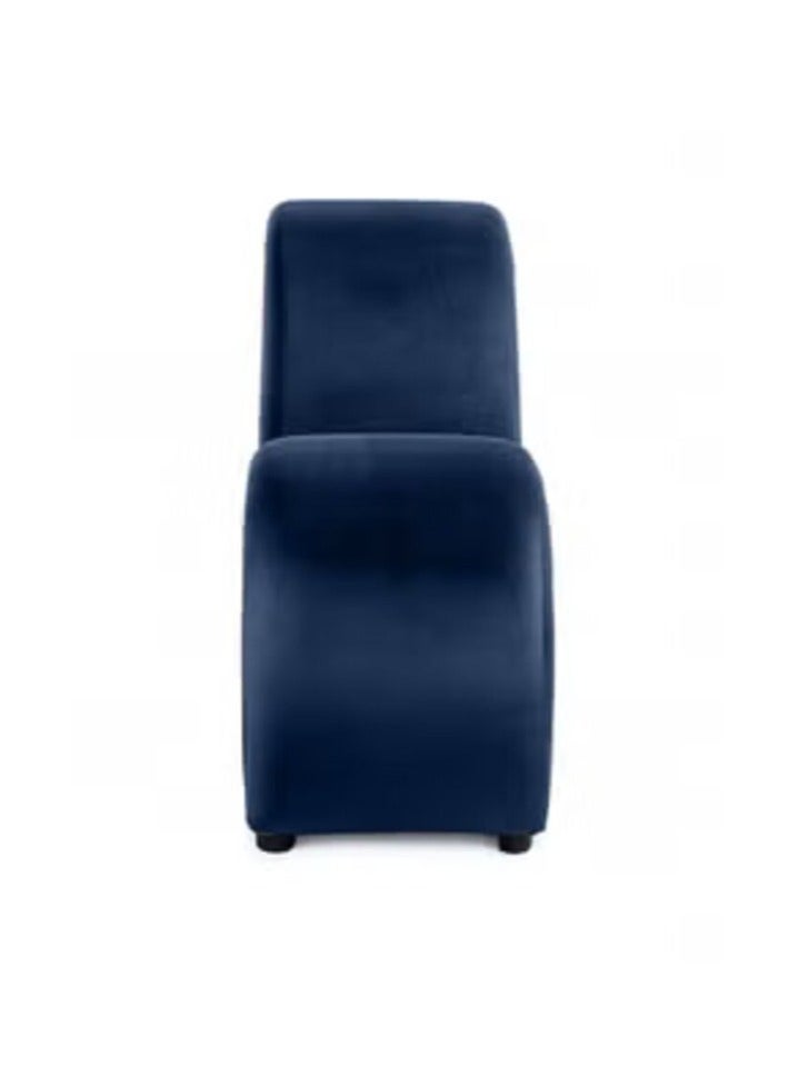 Small Romantic Chaise Longue Luxury Solid Pattern Of Velvet Fabric - Dark Blue -170x70x40cm