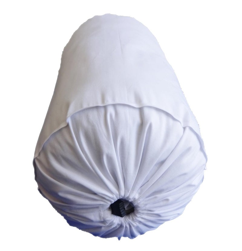 Saffron Bolster Cover Round Cover for Sofa Deevan Couch Cotton 10 x 24 Removable Cover White 25 Diameter x 60 cm Long Set of 2 Covers - Image 2